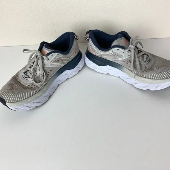 Hoka Bondi 7 Womens Running Shoes Size 6.5 M Tan Sneakers Tennis Shoes Cushioned - Picture 4 of 11
